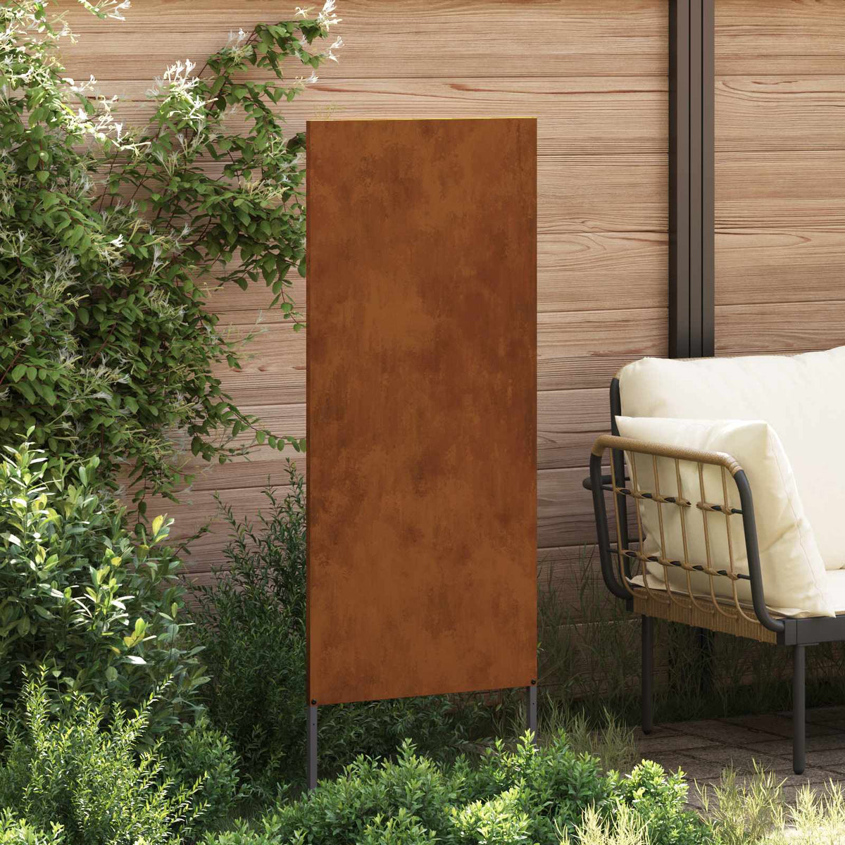 Garden Privacy Screen Rusty 50 x 140 cm Weathering Steel