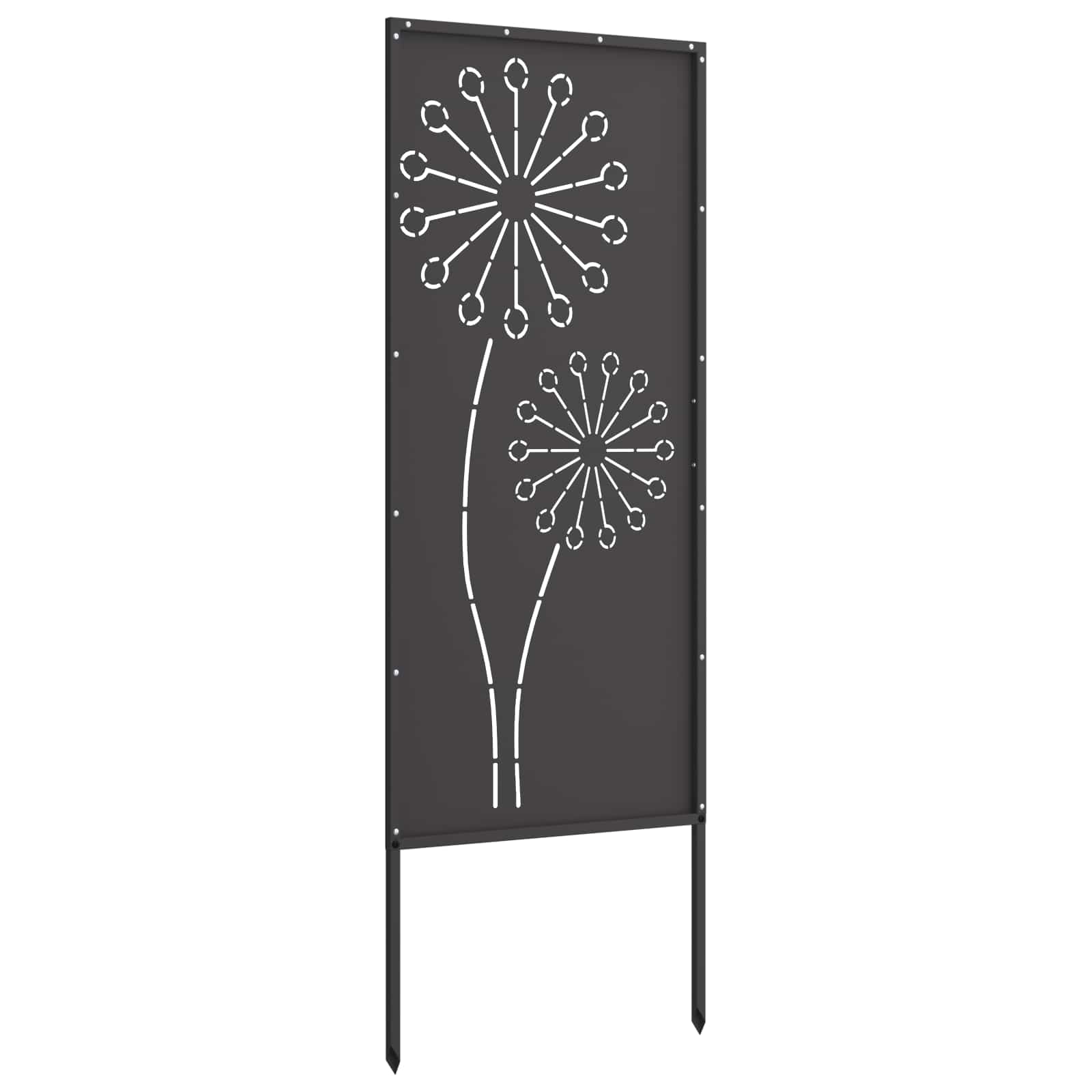Garden Privacy Screen Black 50 x 140 cm Cold-rolled steel