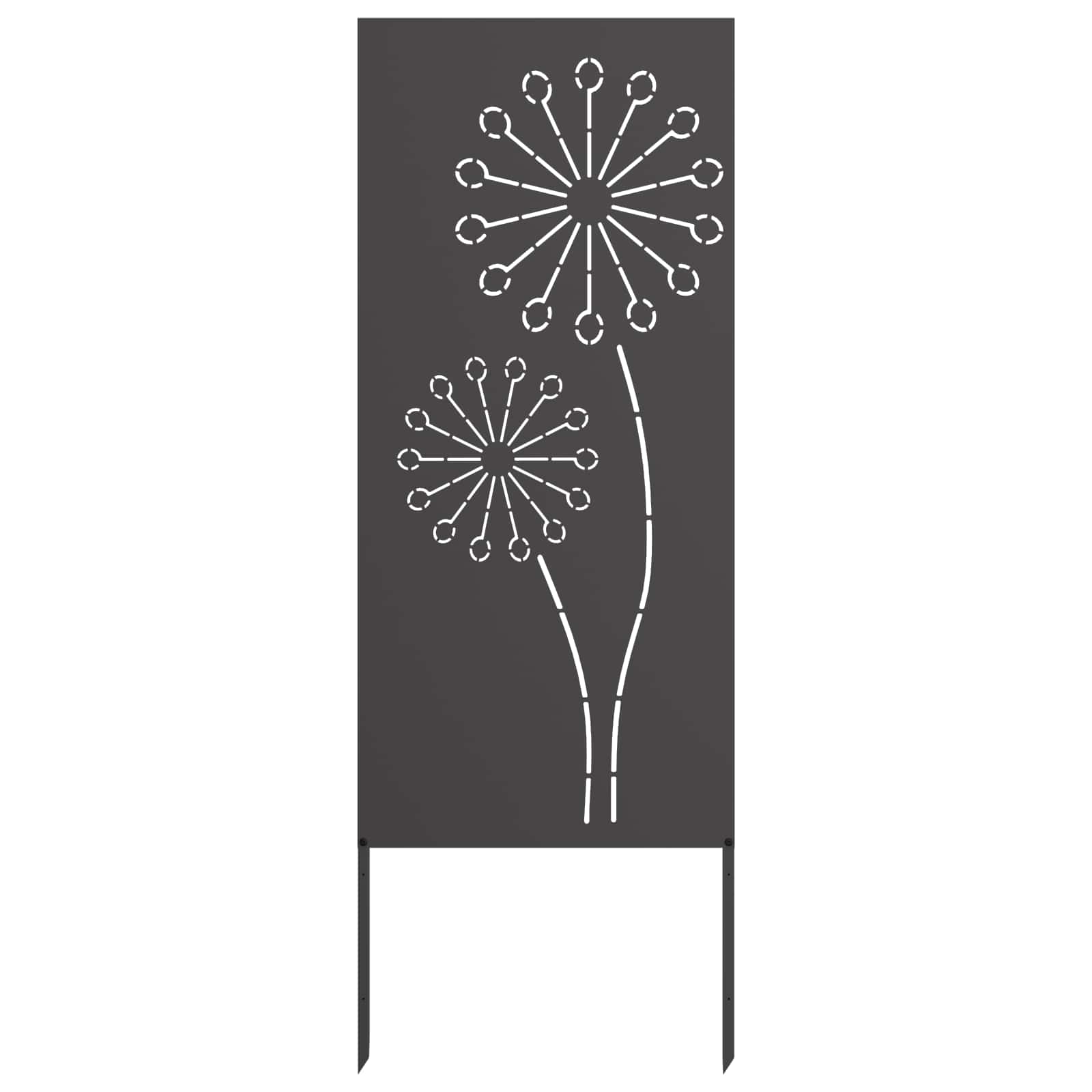 Garden Privacy Screen Black 50 x 140 cm Cold-rolled steel