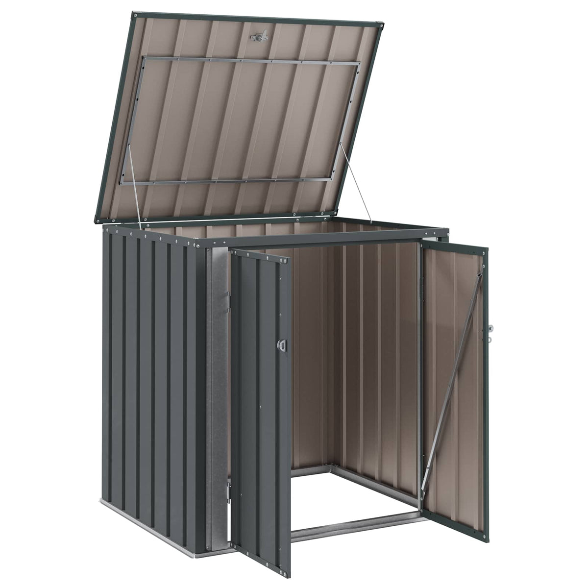 Garden Storage Box Black 101.5 x 82 x 100 cm Steel