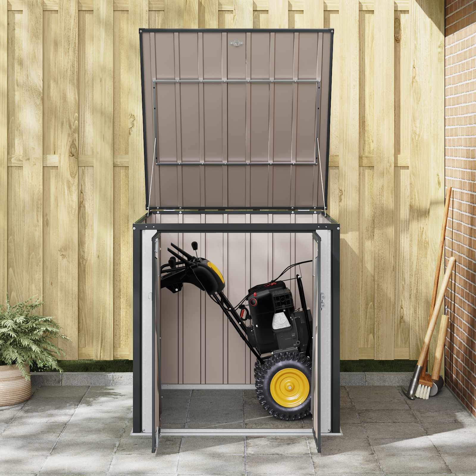 Garden Storage Box Black 101.5 x 107 x 100 cm Steel