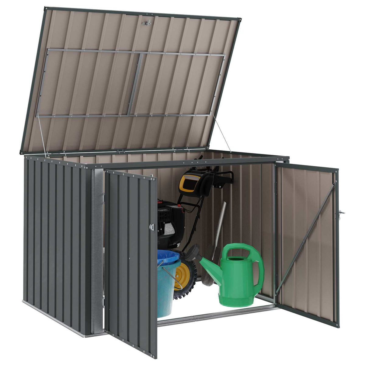 Garden Storage Box Black 151.5 x 107 x 100 cm Steel