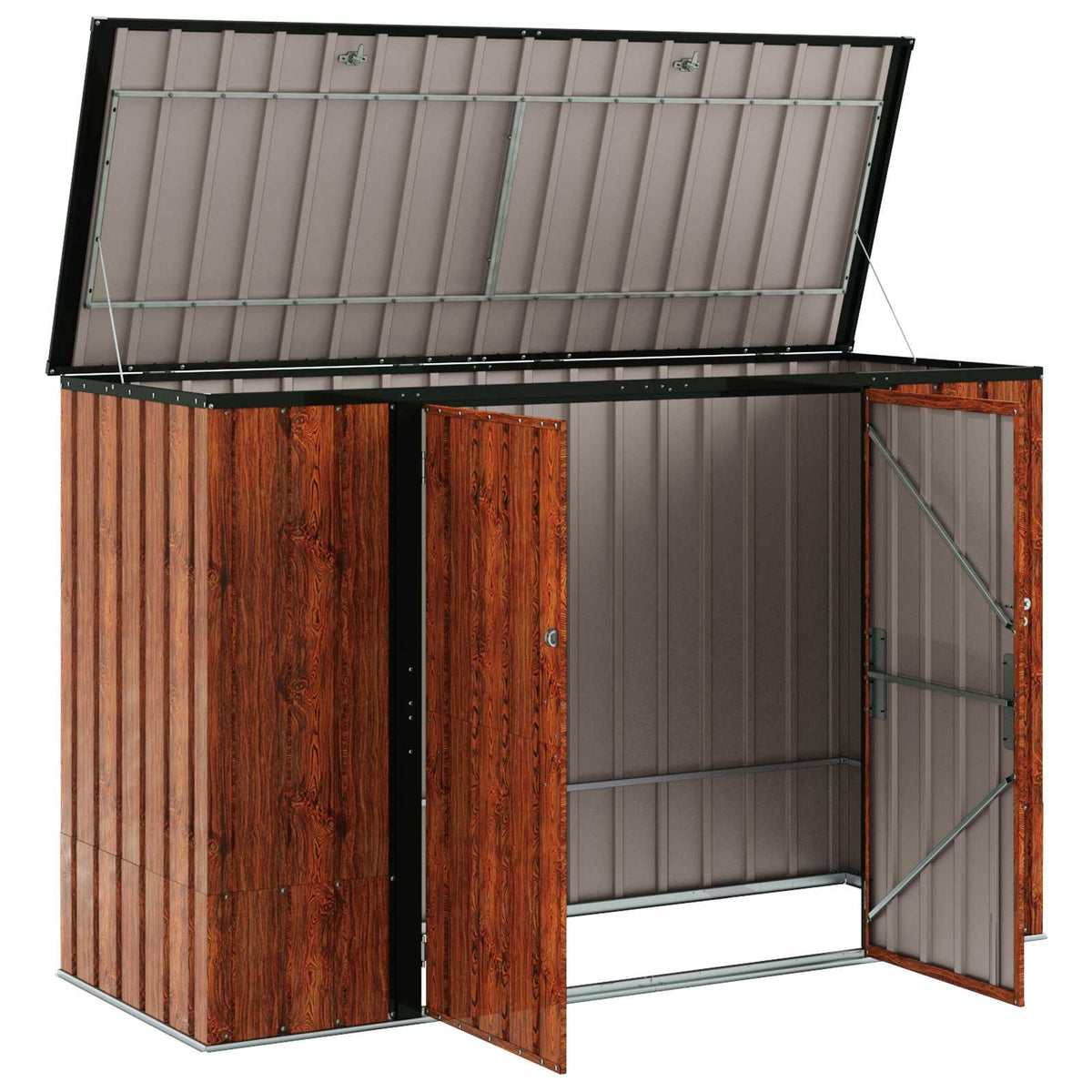 Garden Storage Box Brown 214 x 82 x 132 cm Steel