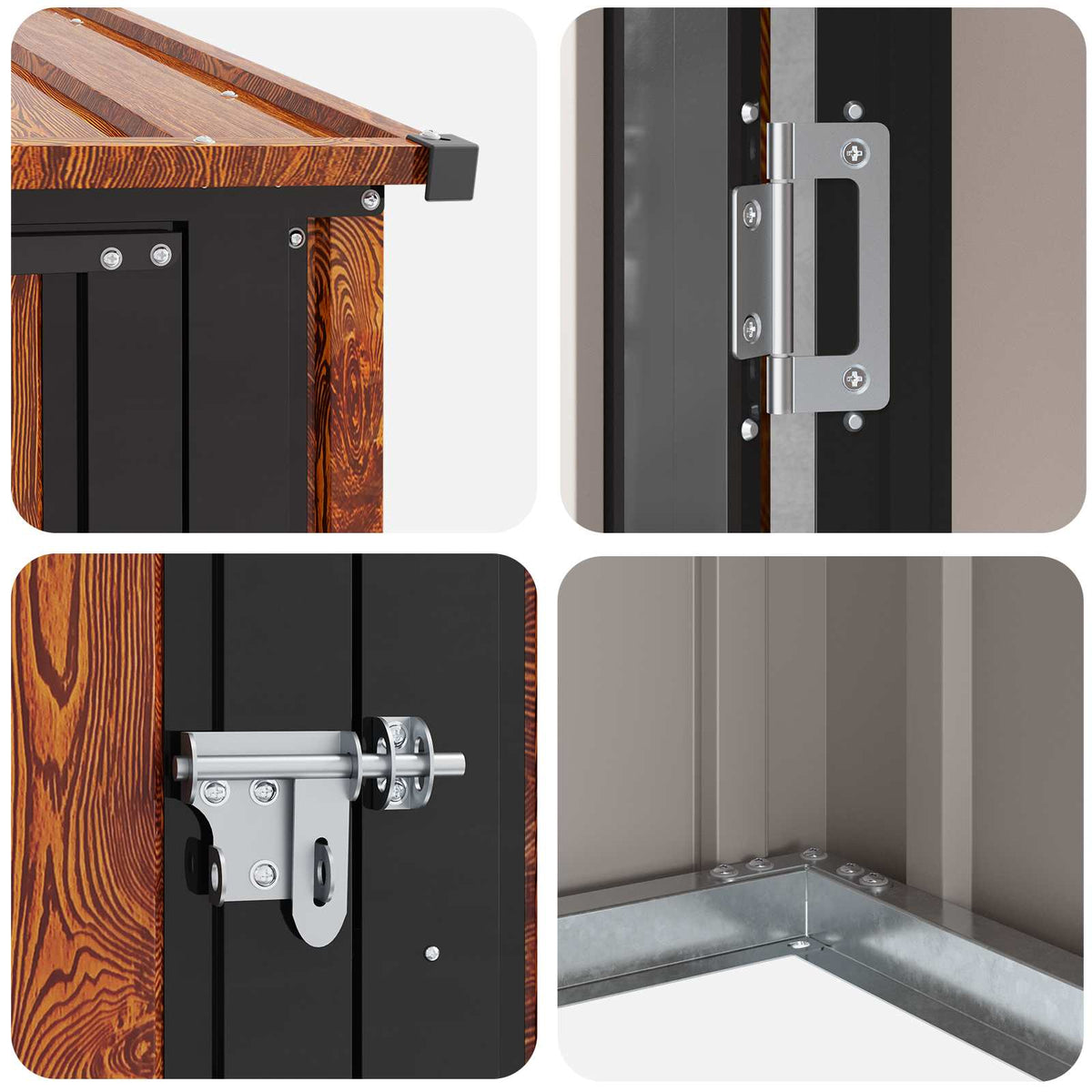 Garden Sheds Brown 103 x 86 x 200 cm Metal