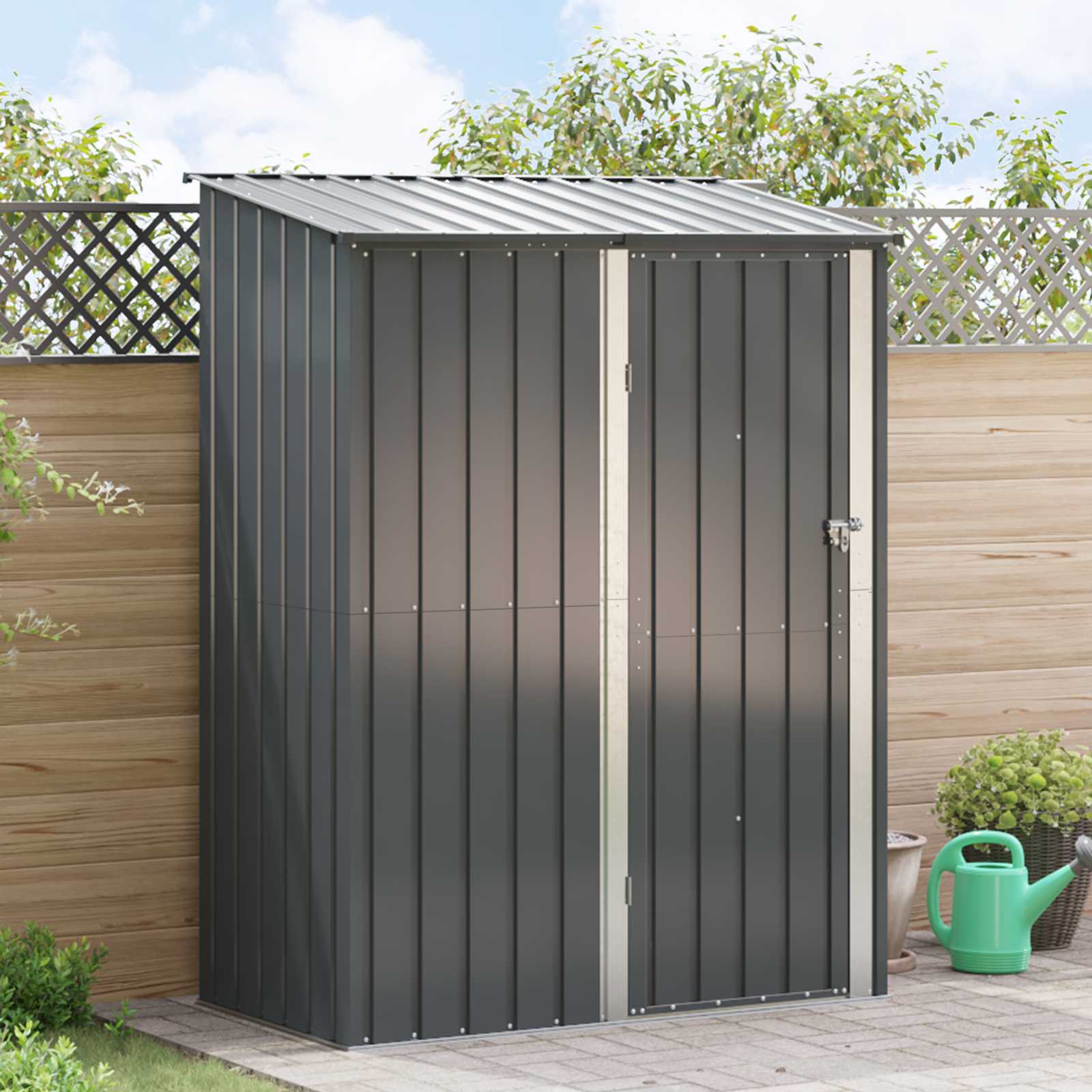 Garden Sheds Anthracite 153.5 x 86 x 200 cm Metal