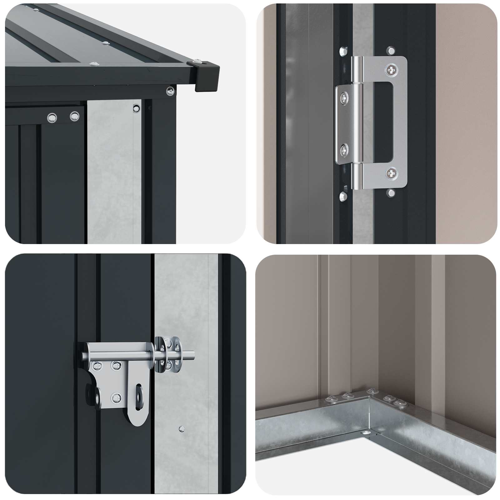Garden Sheds Anthracite 203 x 85.5 x 200 cm Metal