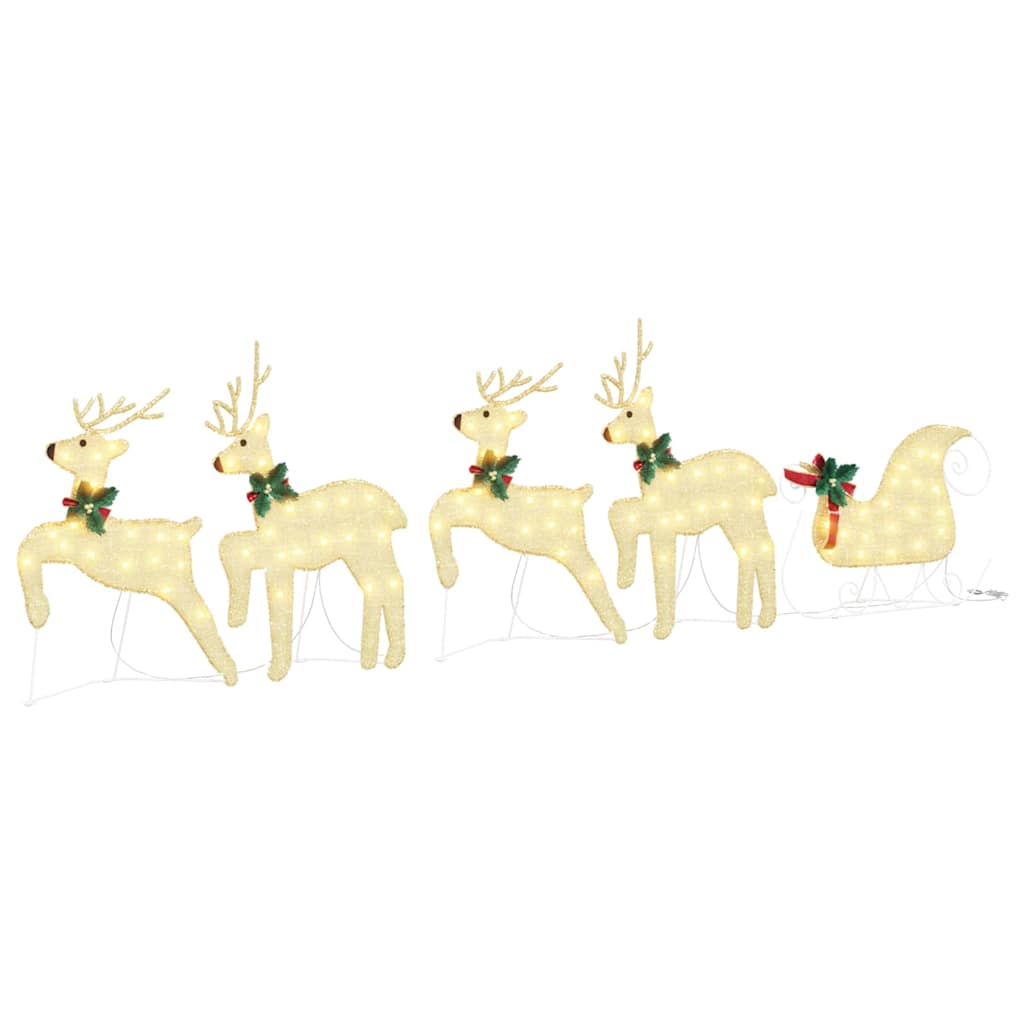LED Reindeers 5 pcs Gold Fabric