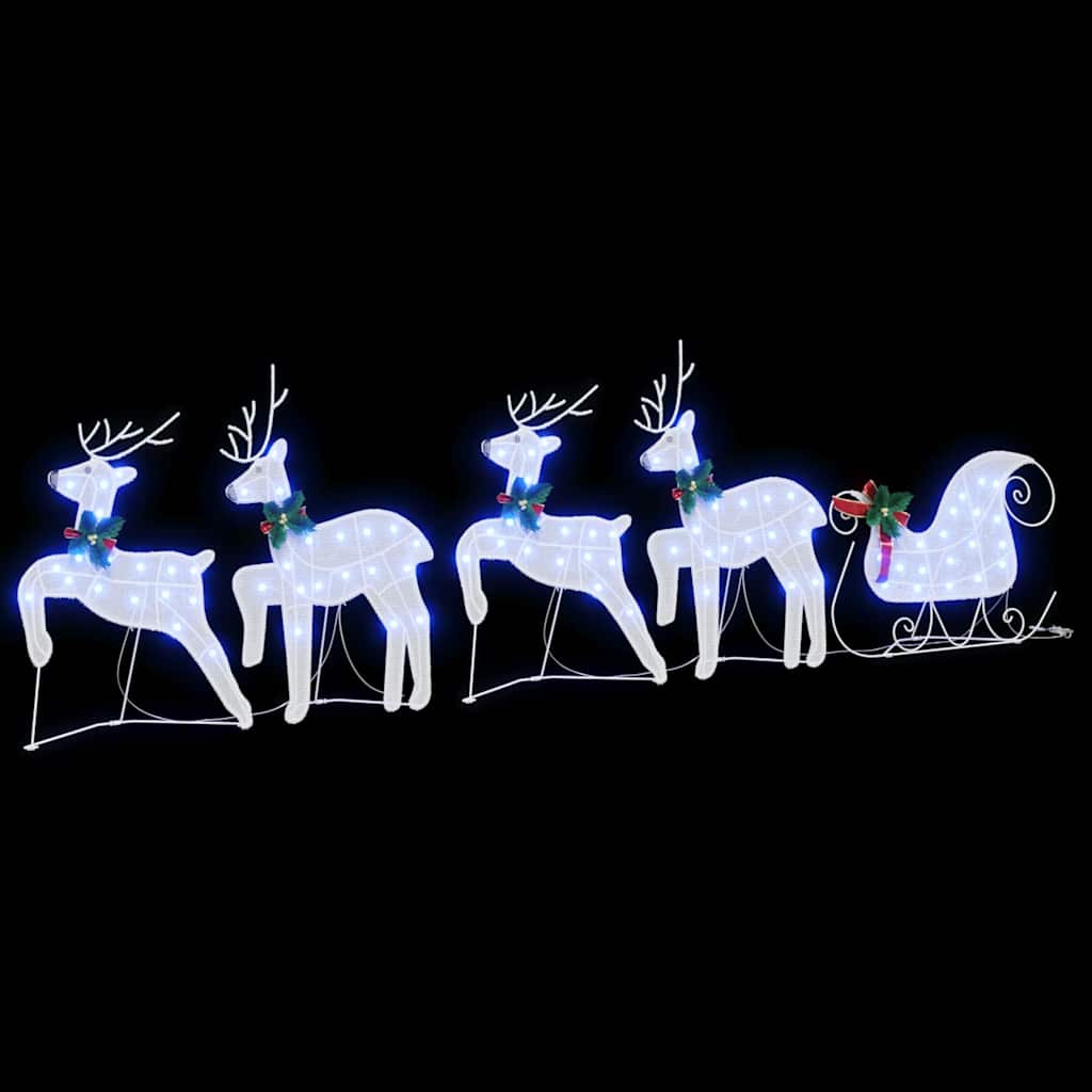 LED Reindeers 5 pcs White Fabric
