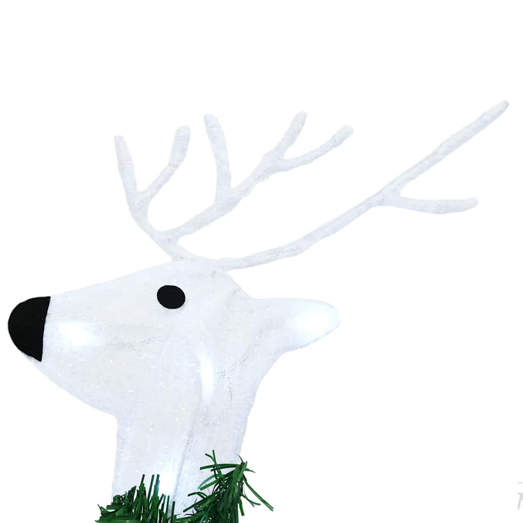 LED Reindeers 7 pcs White Fabric