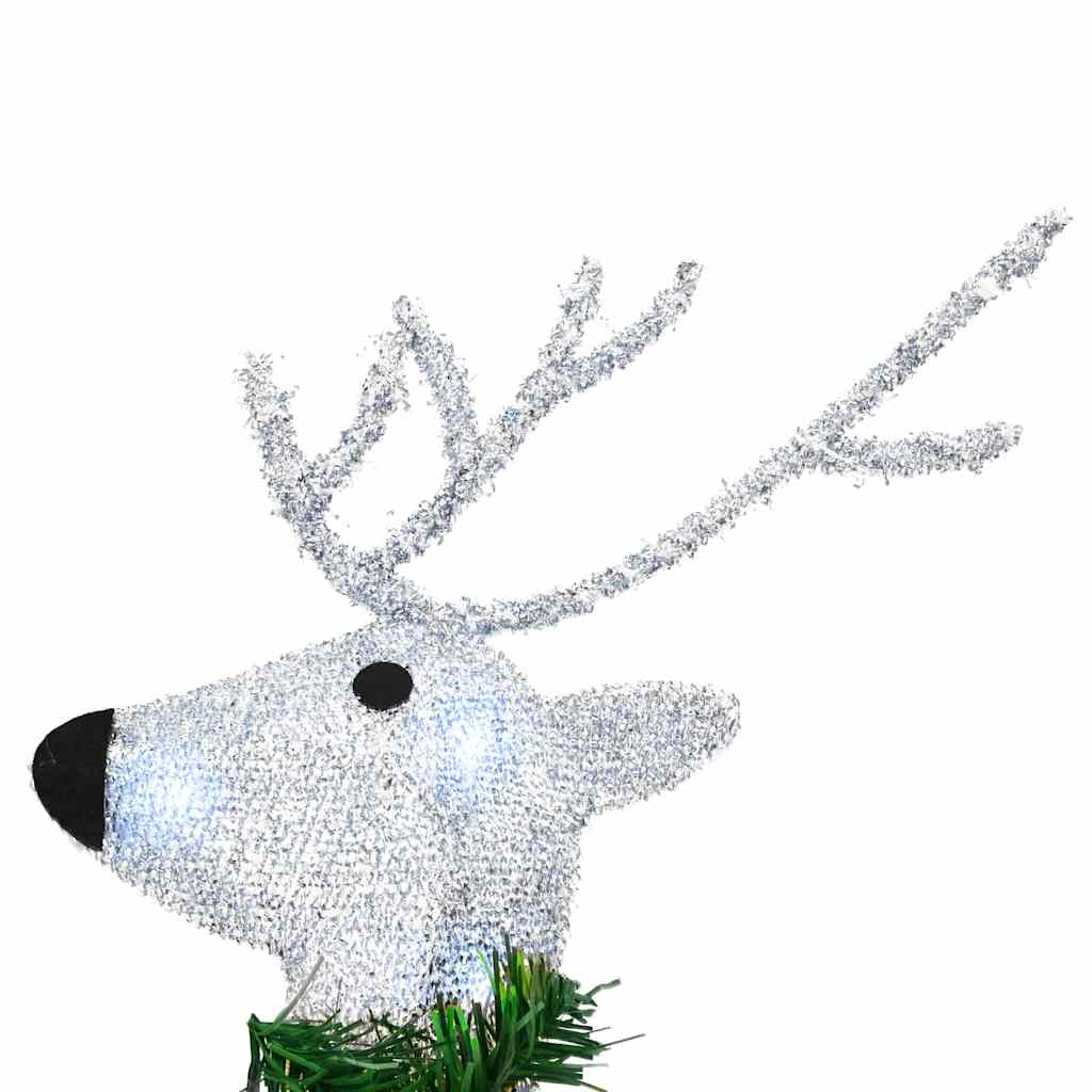 LED Reindeers 6 pcs Silver Fabric