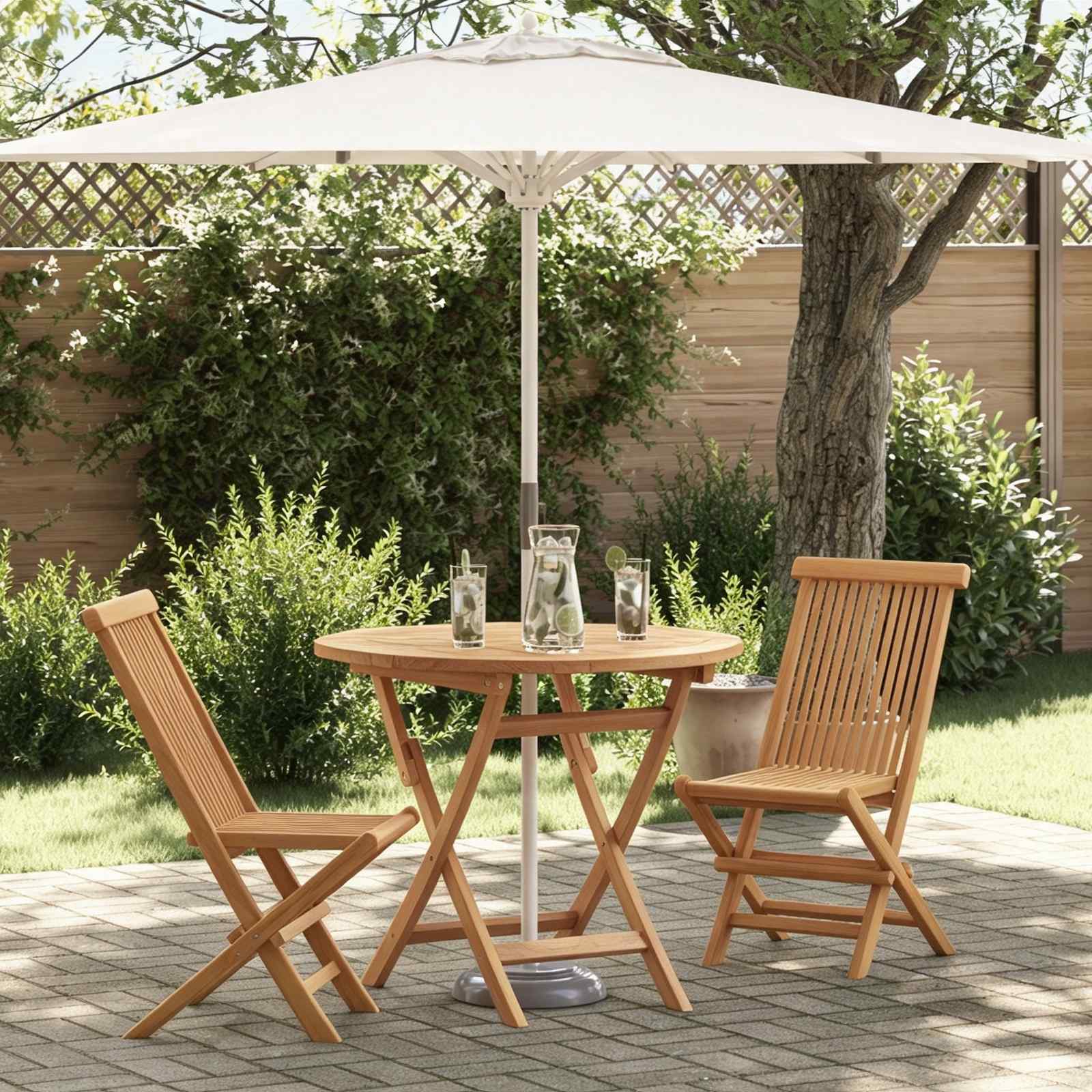 Garden Dining Set 3 pcs Brown Solid Acacia Wood