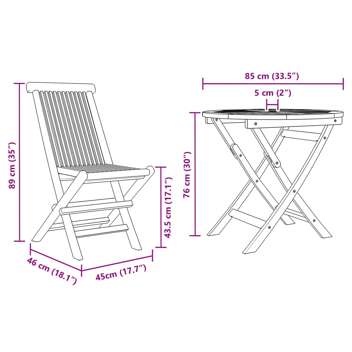 Garden Dining Set 3 pcs Brown Solid Acacia Wood