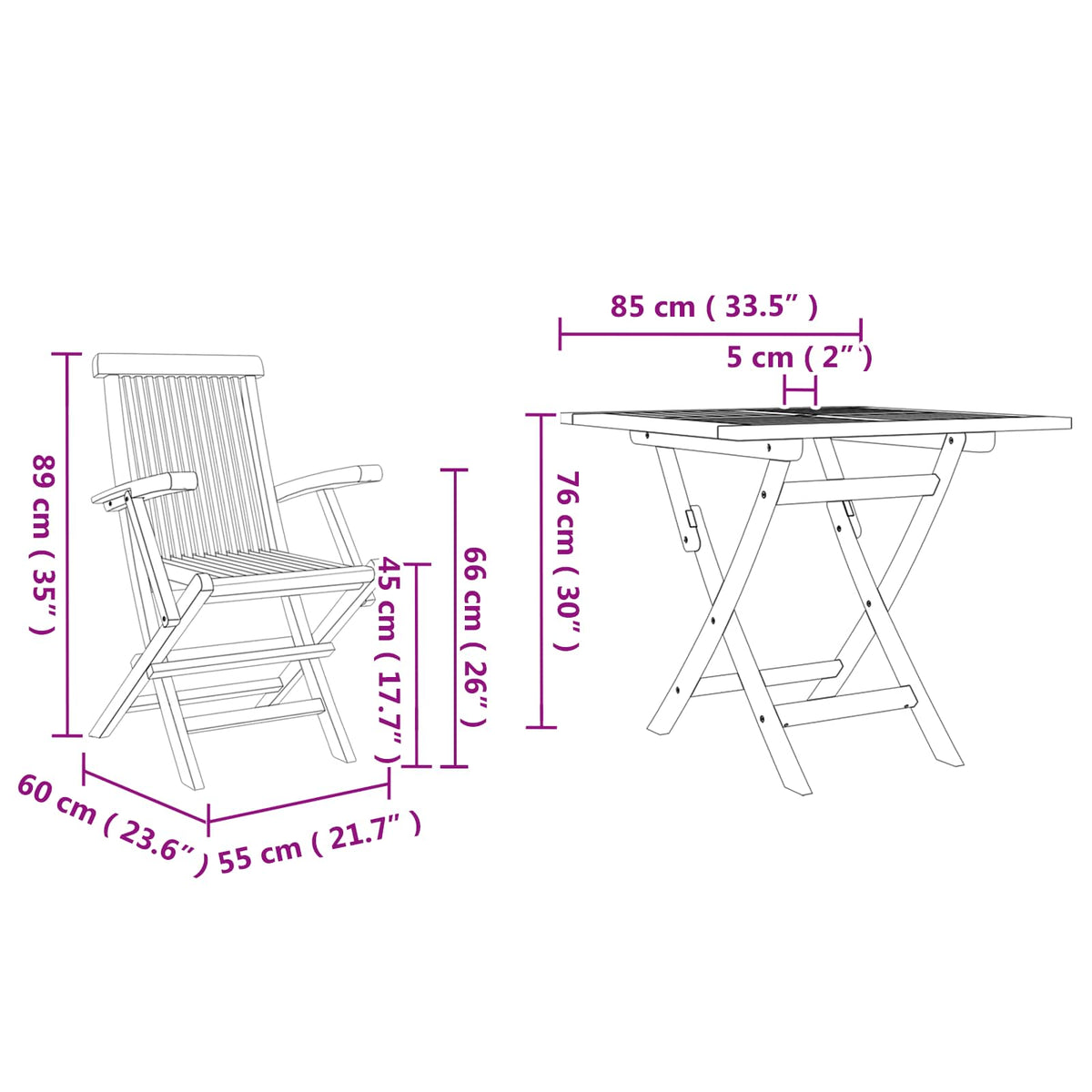 Garden Dining Set 3 pcs Brown Solid Acacia Wood