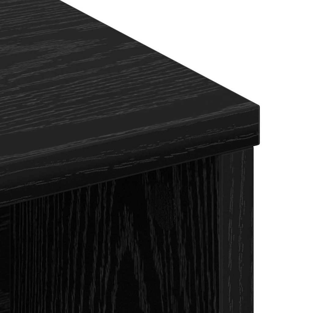 Headboard Cabinet Black Oak 220 x 19 x 101,5 cm Engineered Wood
