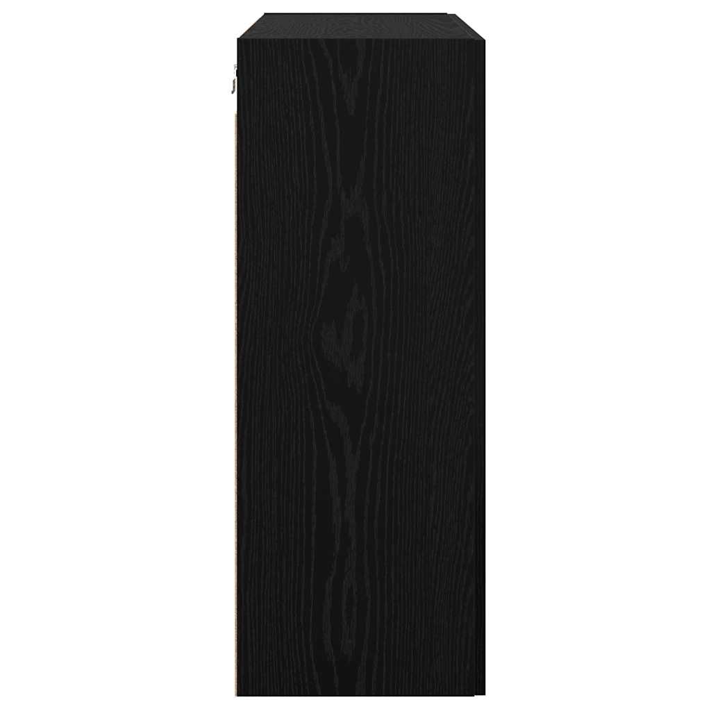 Hanging Wall Cabinet Black 69.5 x 34 x 90 cm Engineered wood