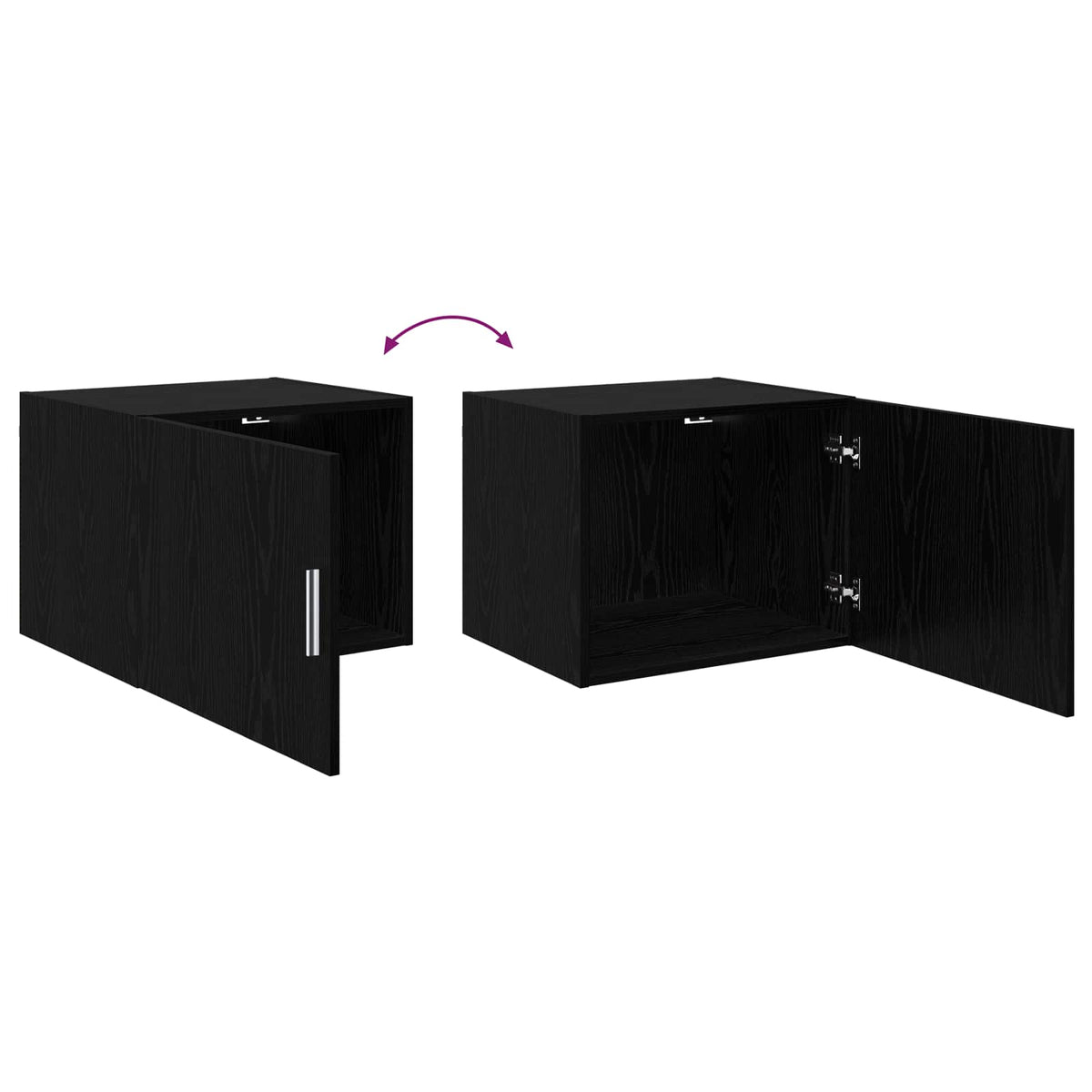 Wall Cabinet Black oak 50 x 42.5 x 40 cm Engineered wood