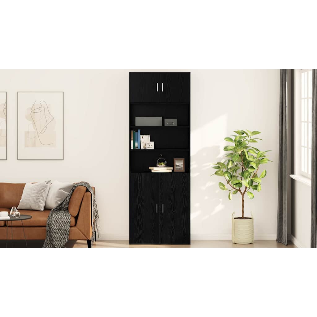 Wall Cabinet Black oak 80 x 42.5 x 40 cm Engineered wood