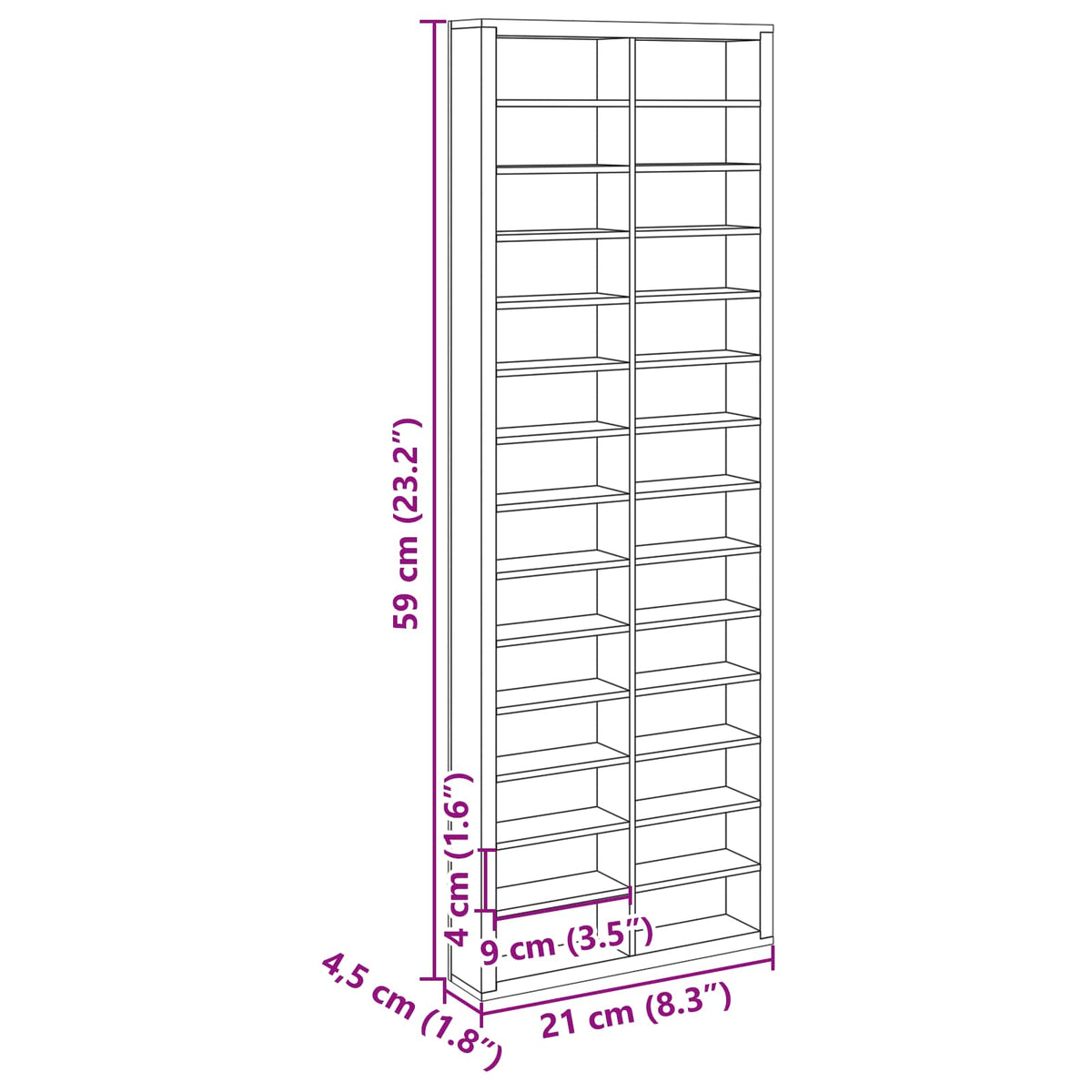 Wall Display Case Beige 21 x 4,5 x 59 cm Engineered Wood