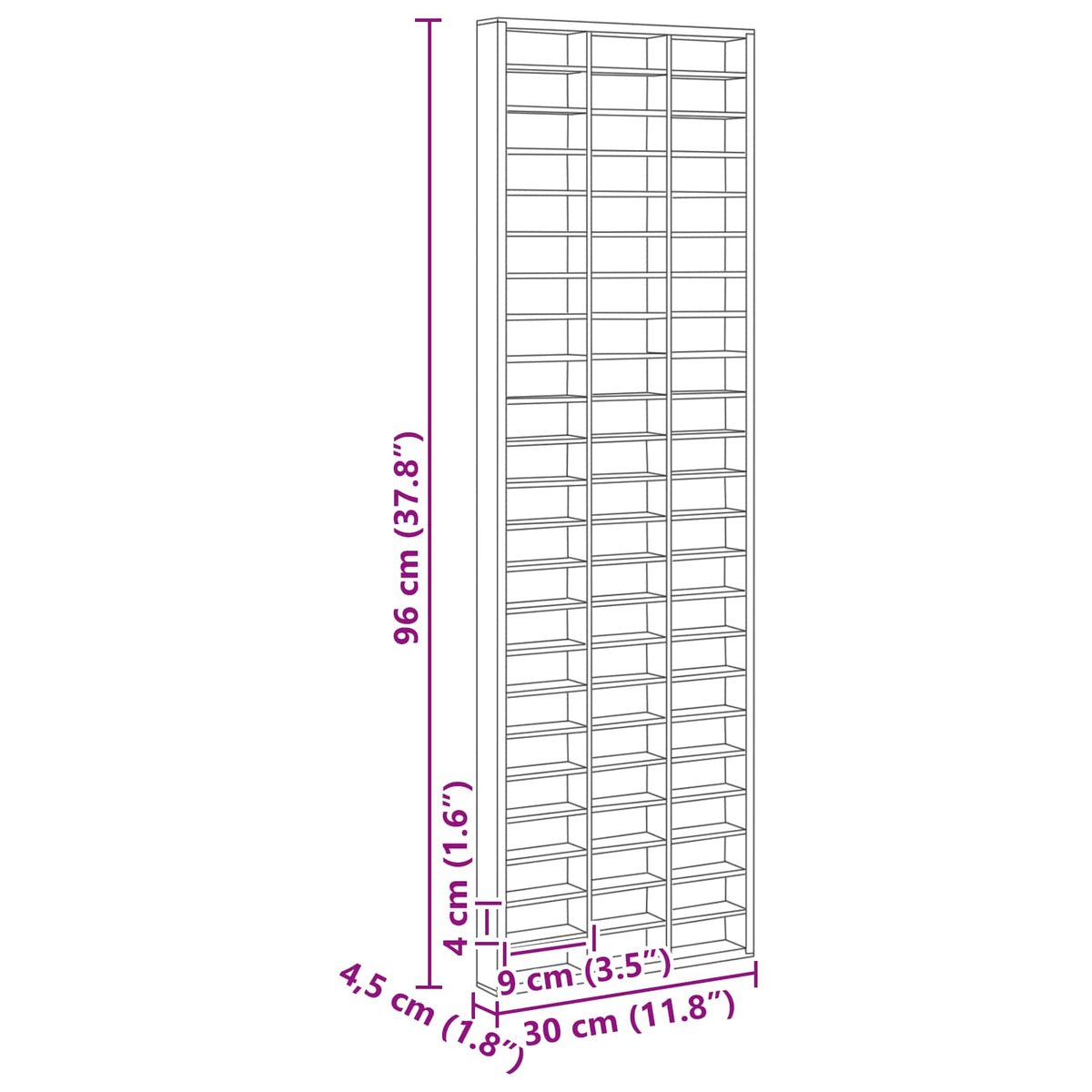 Wall Display Case Beige 30 x 4,5 x 96 cm Engineered Wood
