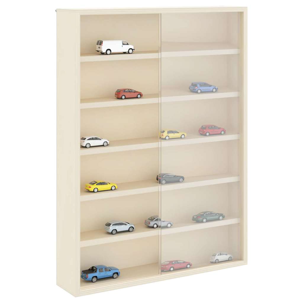 Wall Display Case with Shelf Beige 40 x 8,5 x 54 cm Plywood