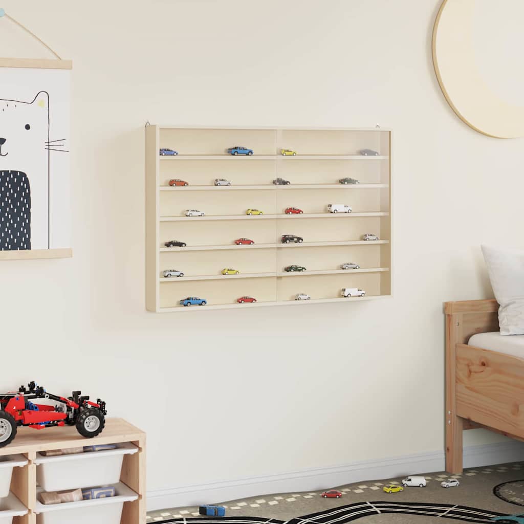 Wall Display Case with Shelf Beige 80 x 8,5 x 54 cm Plywood