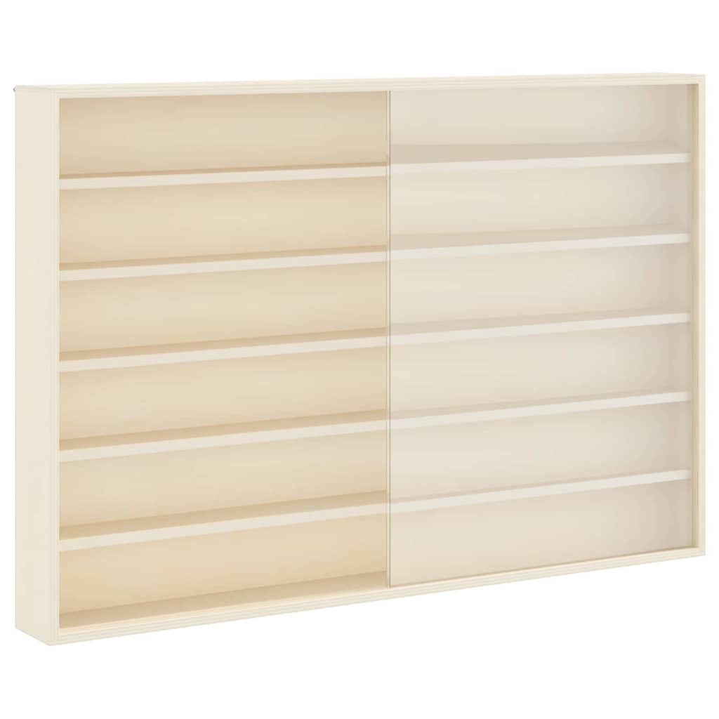 Wall Display Case with Shelf Beige 80 x 8,5 x 54 cm Plywood