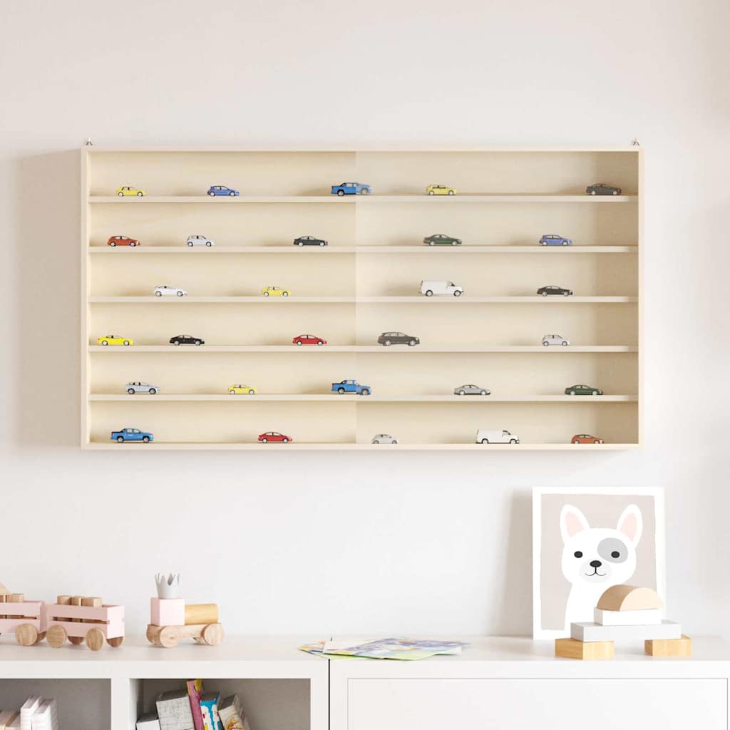 Wall Display Case with Shelf Beige 100 x 8,5 x 54 cm Plywood