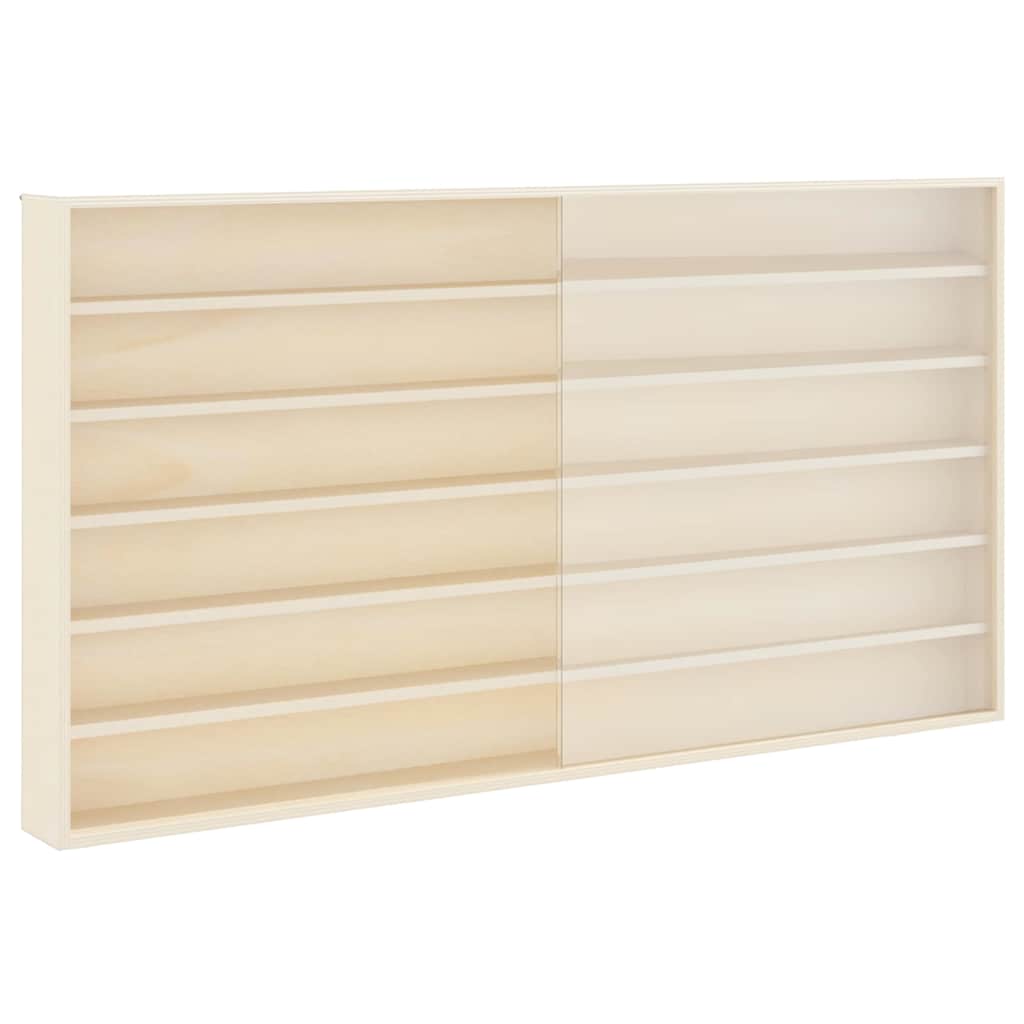 Wall Display Case with Shelf Beige 100 x 8,5 x 54 cm Plywood