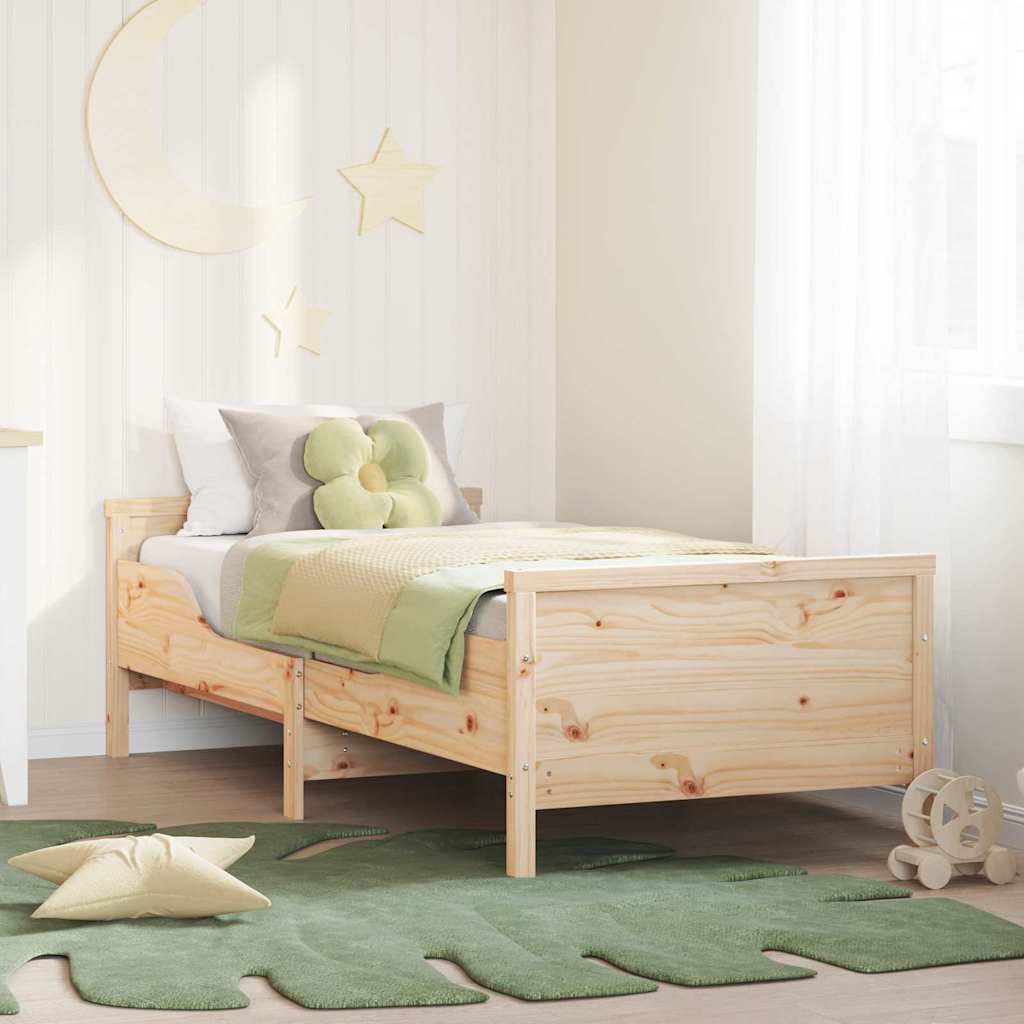 Bed Frame with Headboard Brown 80 x 200 cm Engineered Wood