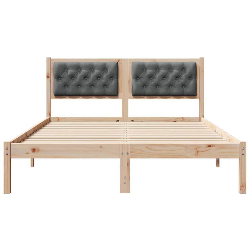 Bed Frame with Headboard Dark Grey 150 x 200 cm Solid Pine Wood