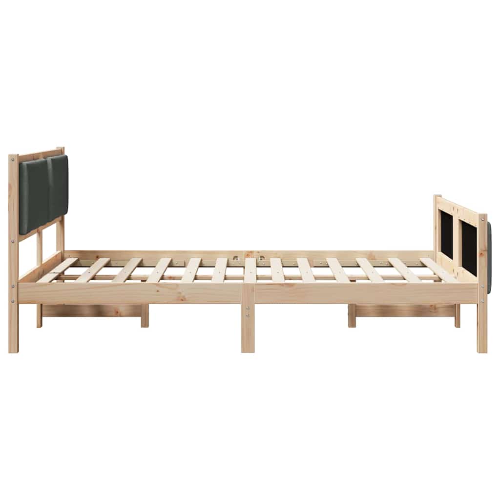 Bed Frame with Headboard Dark Grey 135 x 190 cm Fabric
