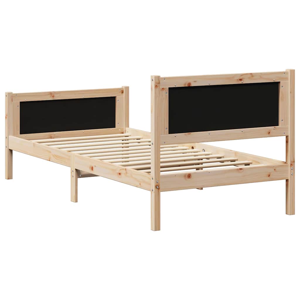 Bed Frame with Headboard Dark Grey 90 x 190 cm Fabric