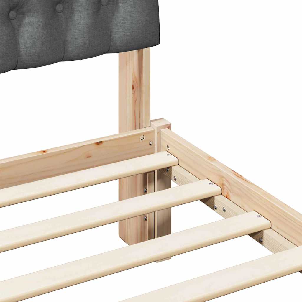 Bed Frame with Upholstered Headboard Brown 135 x 190 cm