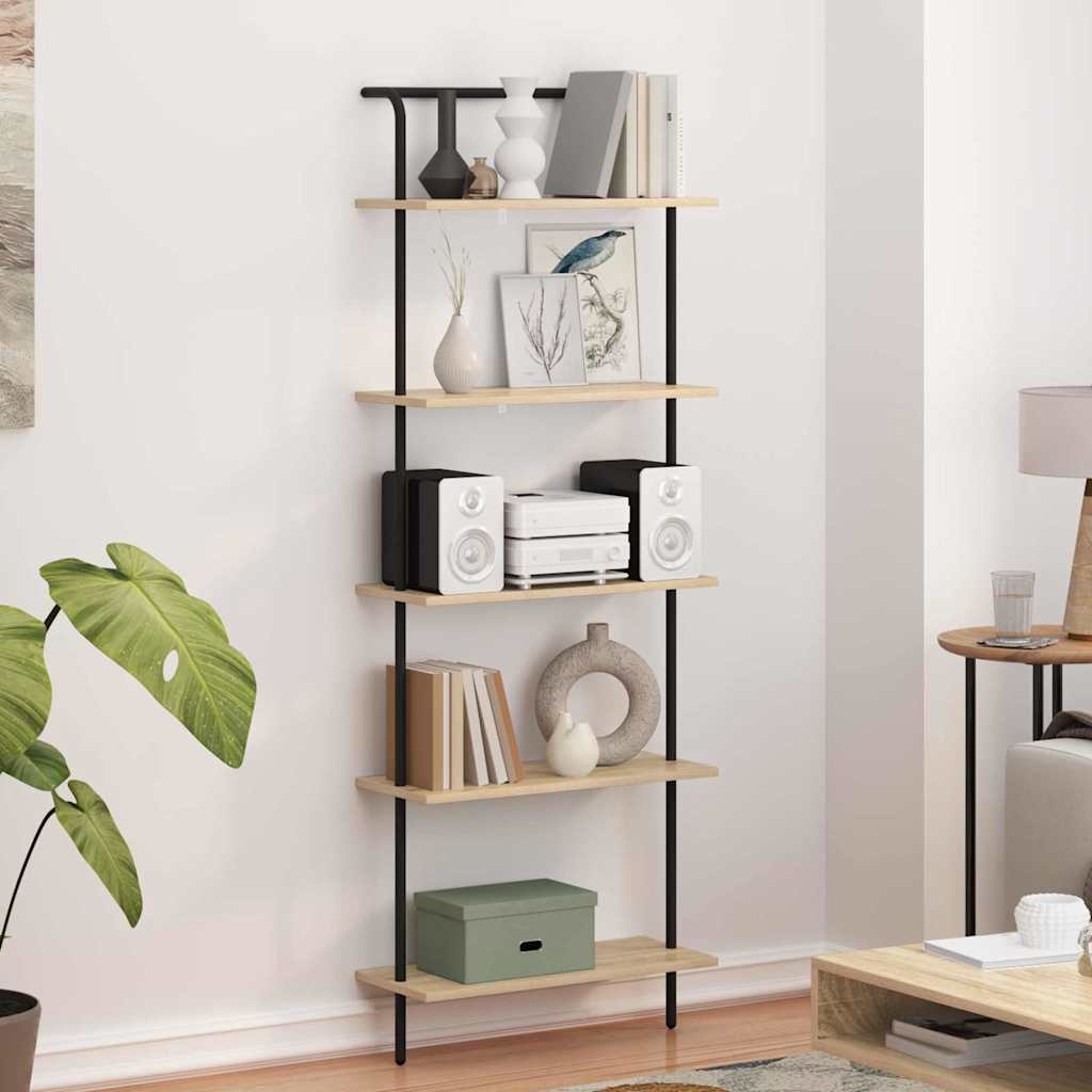 Bookshelf 5-Tier 60 x 24 x 168 cm Engineered wood Sonoma Oak