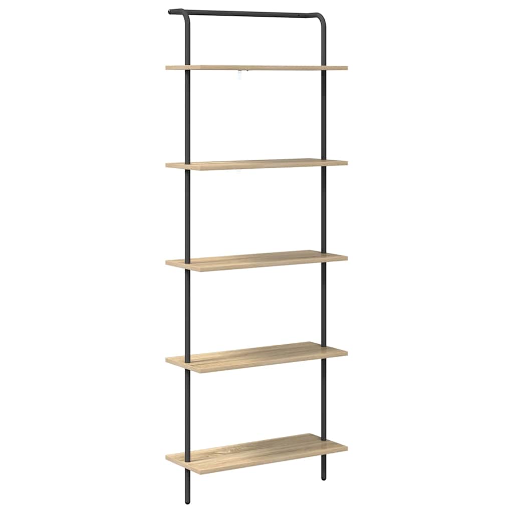 Bookshelf 5-Tier 60 x 24 x 168 cm Engineered wood Sonoma Oak