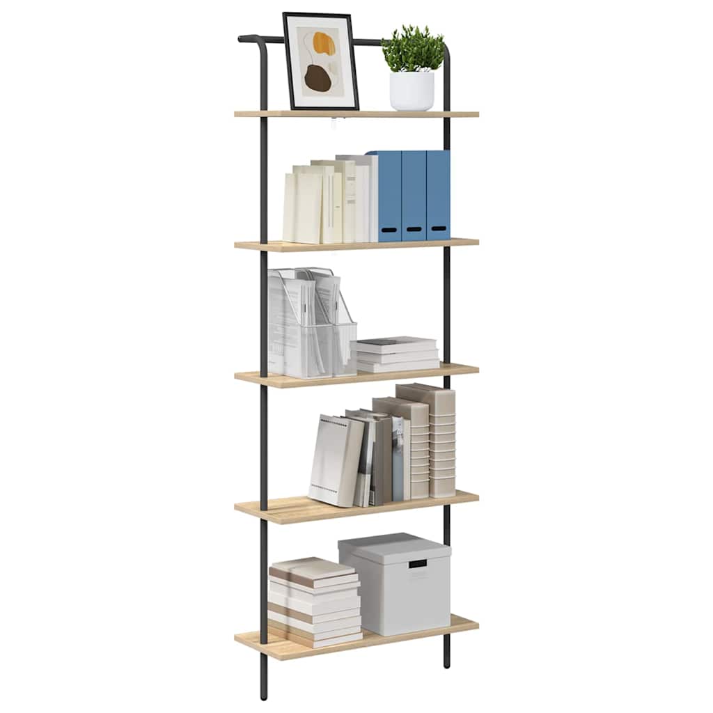 Bookshelf 5-Tier 60 x 24 x 168 cm Engineered wood Sonoma Oak
