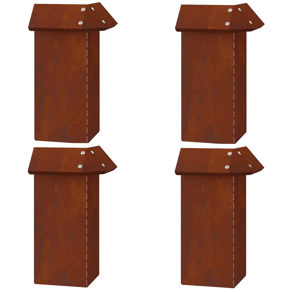 Snail Fence 4 pcs 13,5 x 13,5 x 25 cm Weathering Steel Rusty