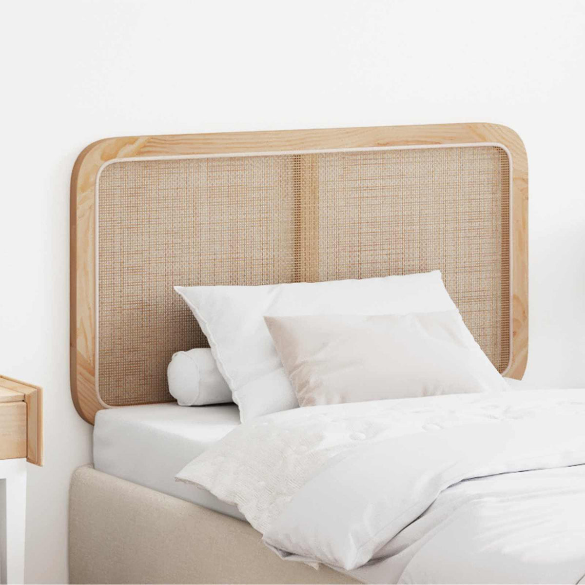 Headboard with Headboard Natural 100 x 55 x 3 cm Rattan