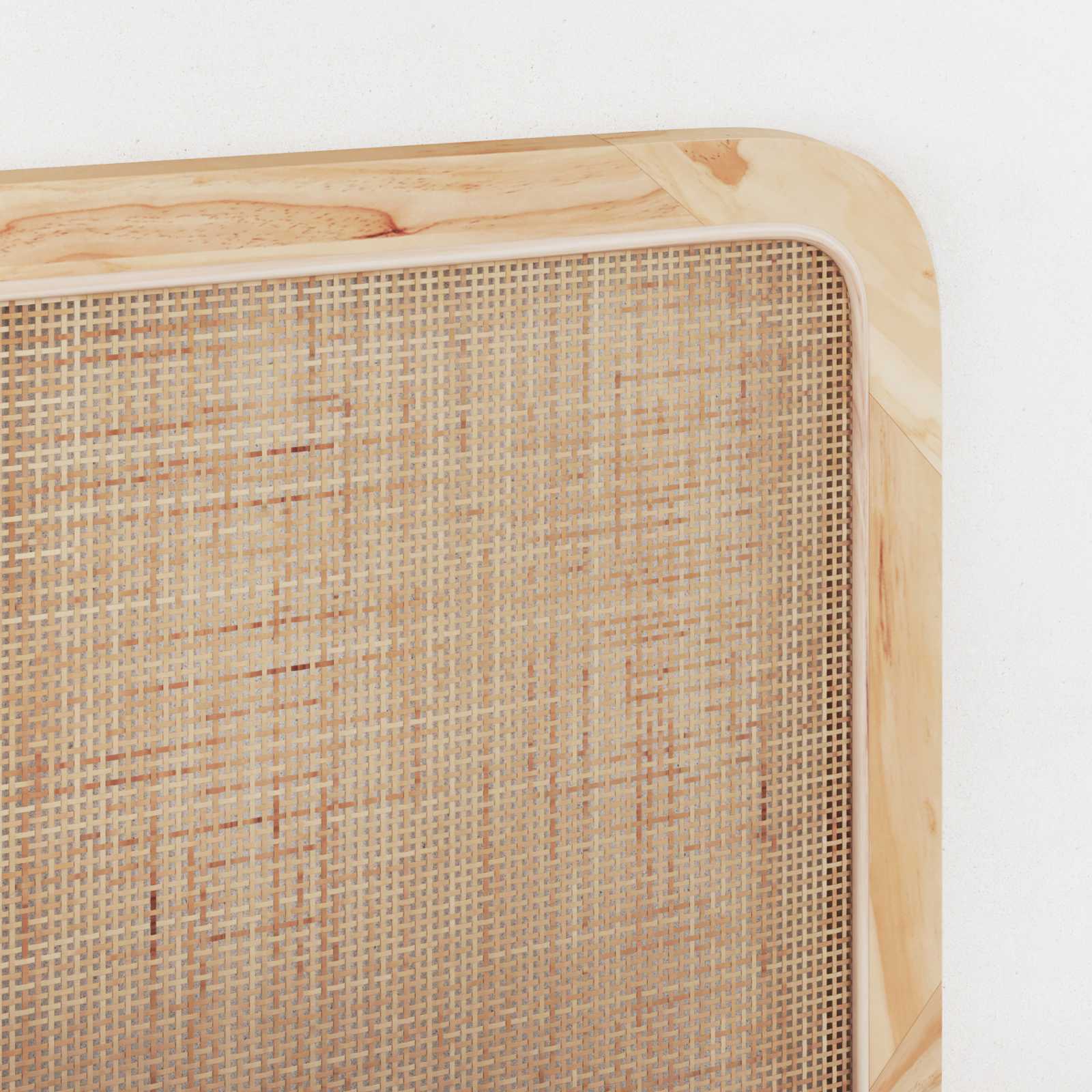 Headboard with Headboard Natural 200 x 55 x 3 cm Rattan