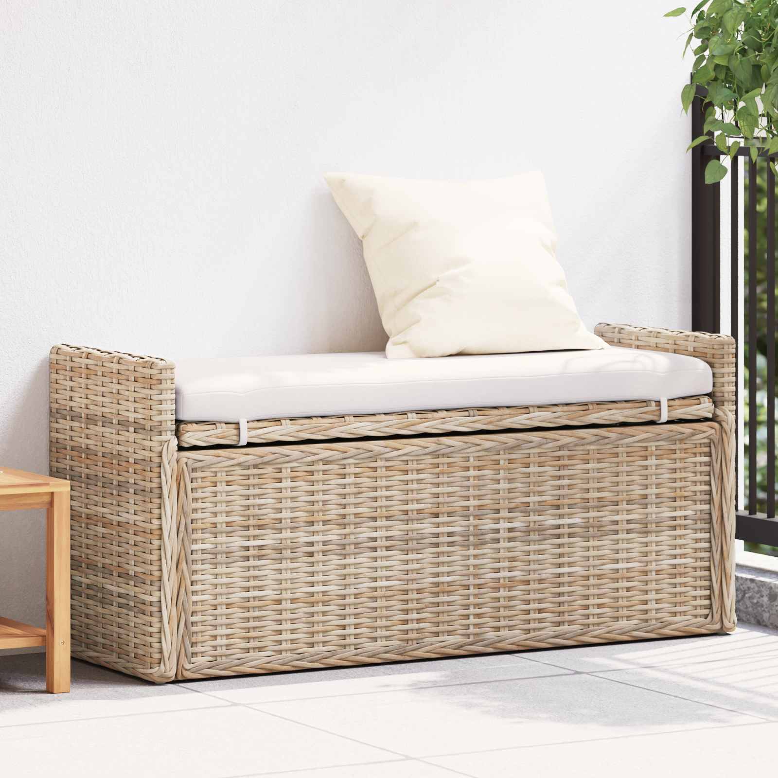 Storage Bench GENDT Natural 110 x 40 x 50 cm Rattan