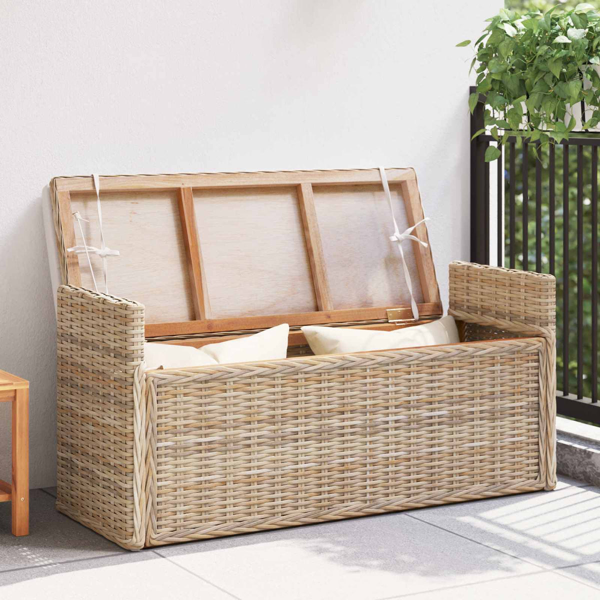 Storage Bench GENDT Natural 110 x 40 x 50 cm Rattan