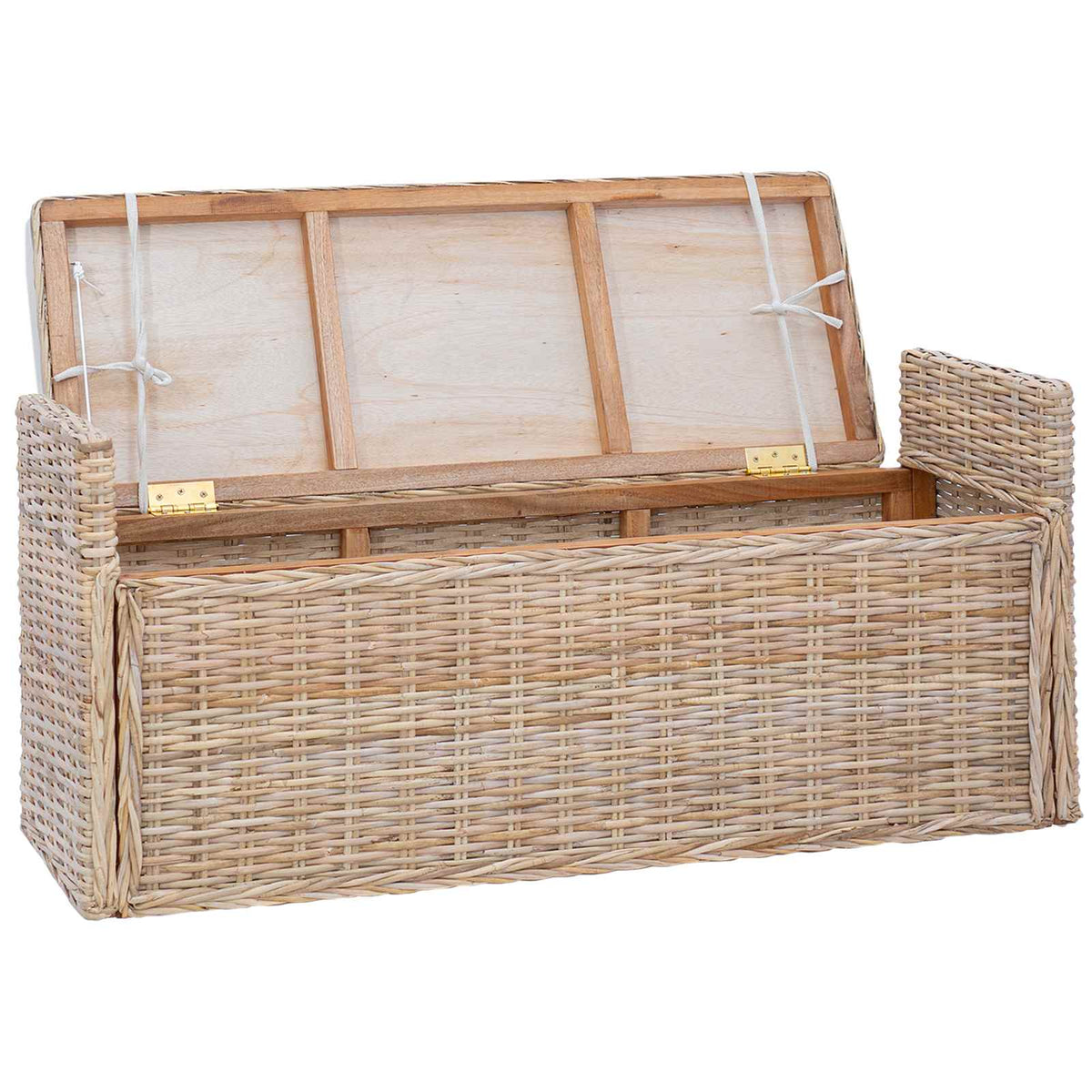 Storage Bench GENDT Natural 110 x 40 x 50 cm Rattan