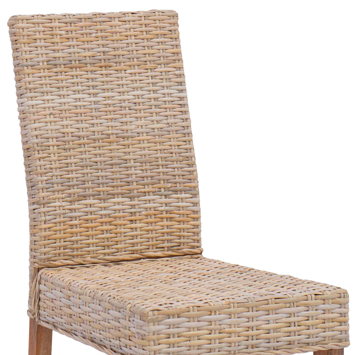 Dining Chair GENDT 2 pcs Kubu Rattan and Solid Mahogany Wood