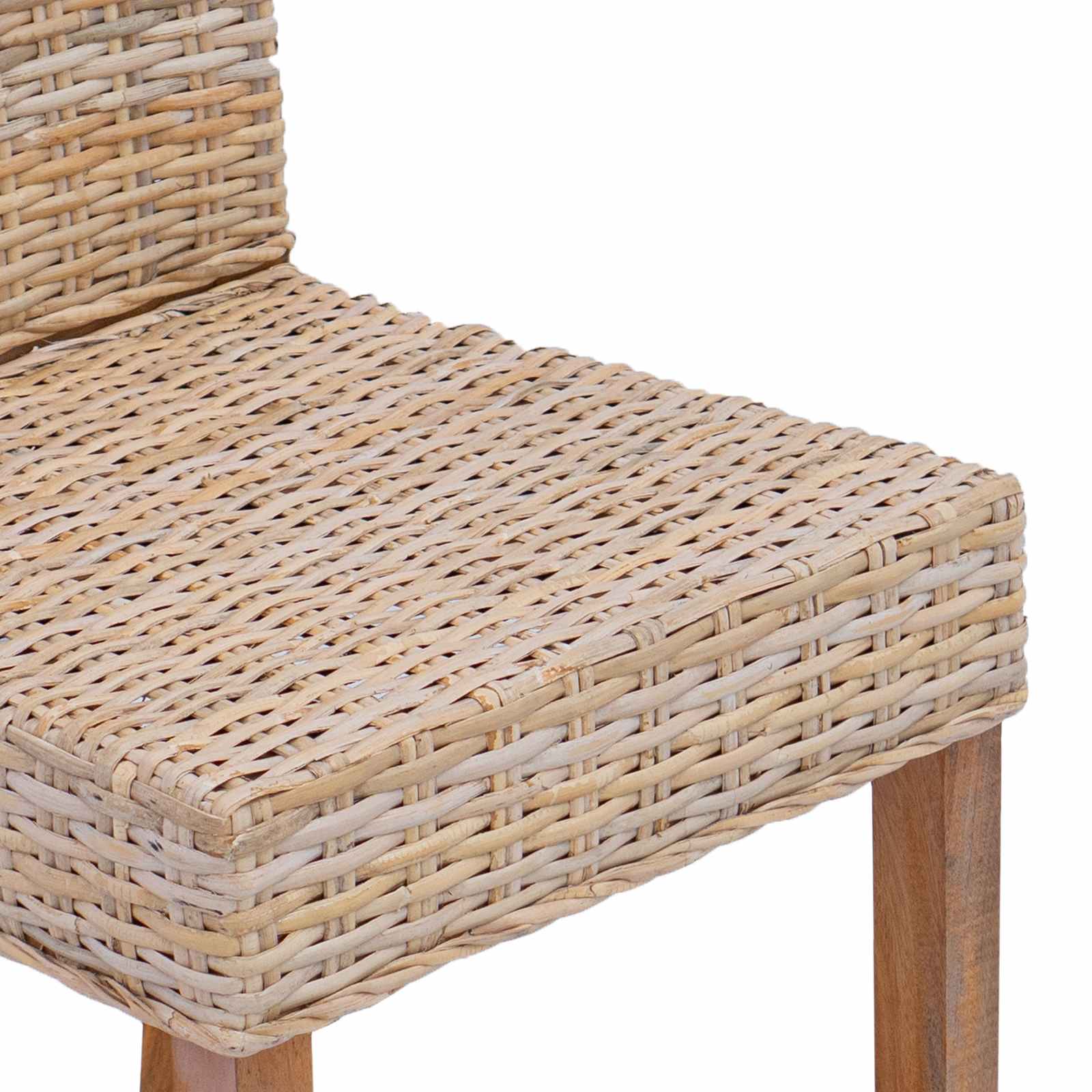 Dining Chair GENDT 2 pcs Kubu Rattan and Solid Mahogany Wood