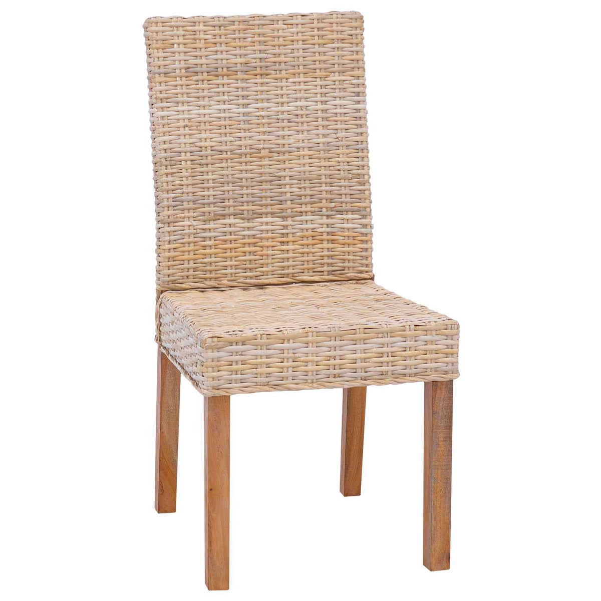 Dining Chair GENDT 2 pcs Kubu Rattan and Solid Mahogany Wood