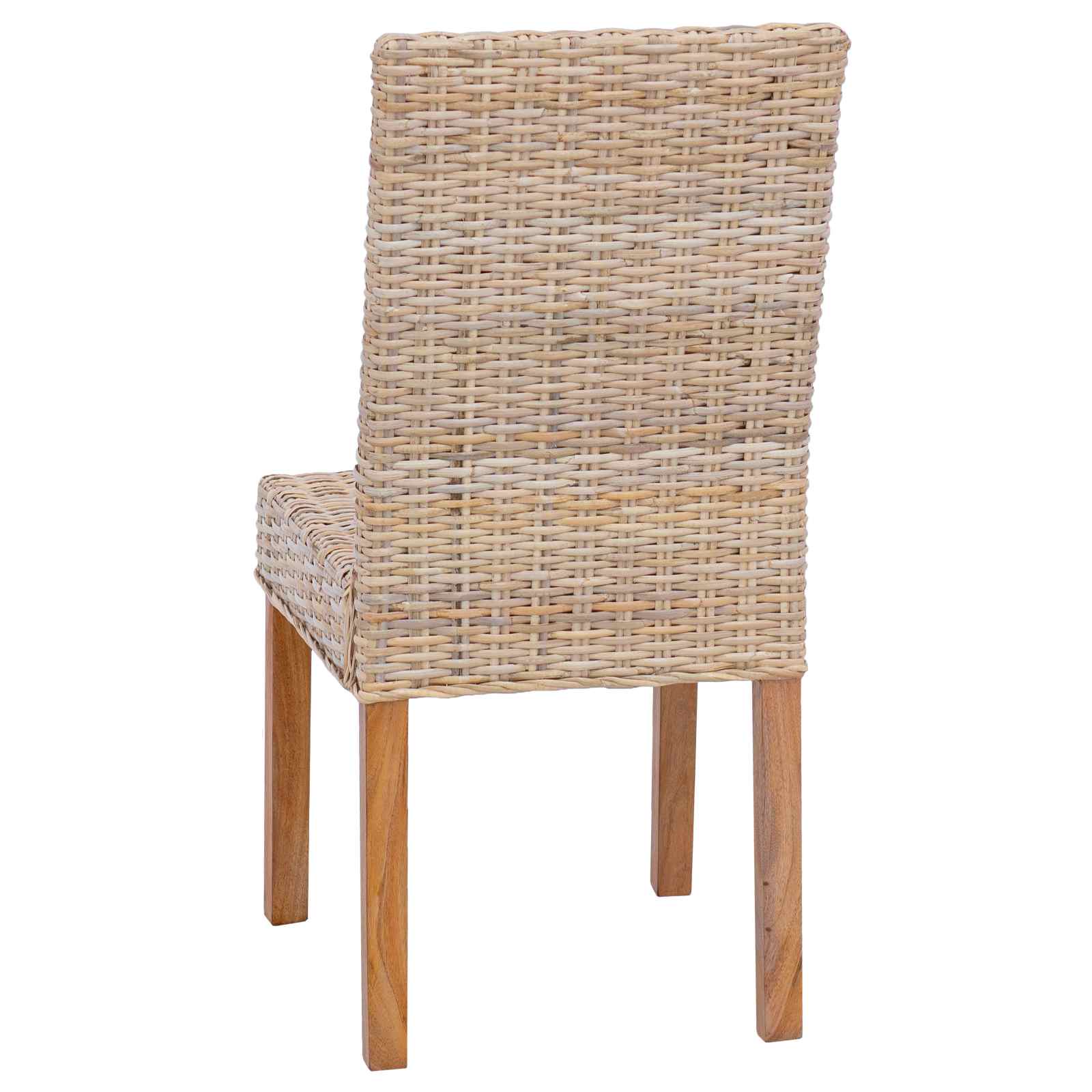 Dining Chair GENDT 2 pcs Kubu Rattan and Solid Mahogany Wood