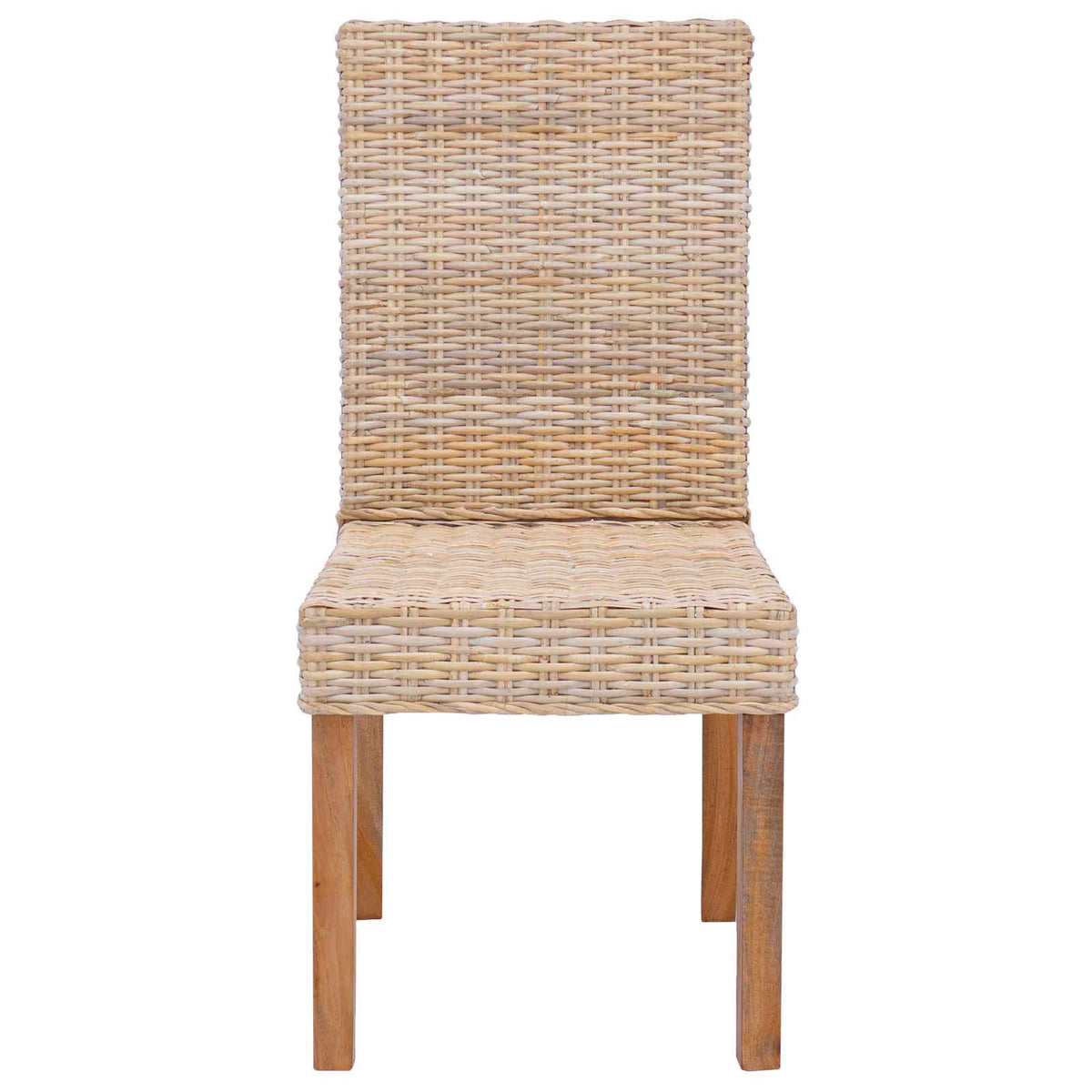 Dining Chair GENDT 2 pcs Kubu Rattan and Solid Mahogany Wood