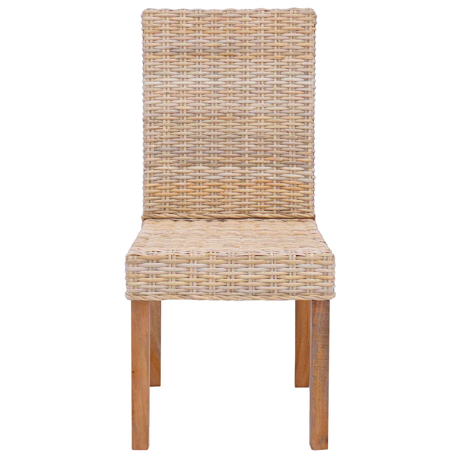 Dining Chair GENDT 2 pcs Kubu Rattan and Solid Mahogany Wood