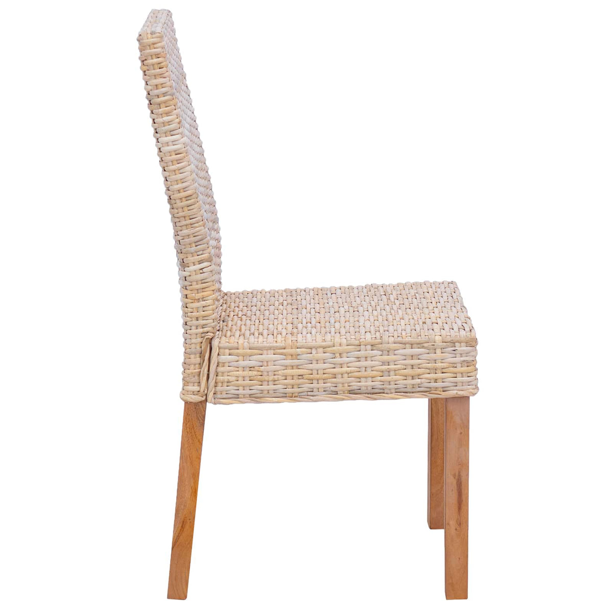 Dining Chair GENDT 2 pcs Kubu Rattan and Solid Mahogany Wood