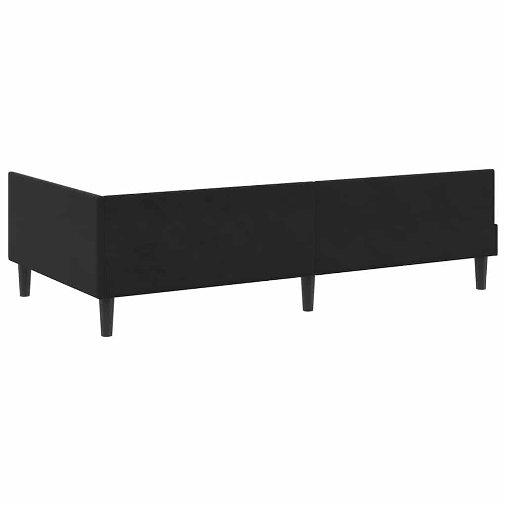 Corner Bed Frame with Headboard Black 90 cm x 190 cm Velvet